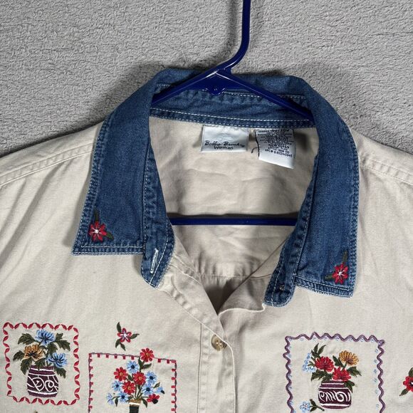 Bobbie Brooks Woman Shirt Button Up Women’s Plus Size 18W/20W Gardening Flowers - Picture 4 of 10